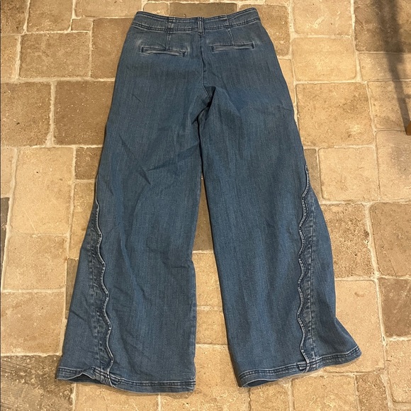 Maeve Anthropologie Wide-Leg Scalloped Edge Women's Jeans - Picture 9 of 9